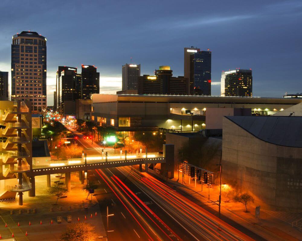 Phoenix Arizona Skyline At Night